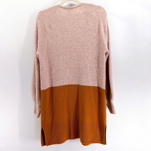 MADEWELL Edgewater Bubble-Sleeve Cardigan Sweater Pink Orange Colorblock Alpaca - Picture 4 of 10